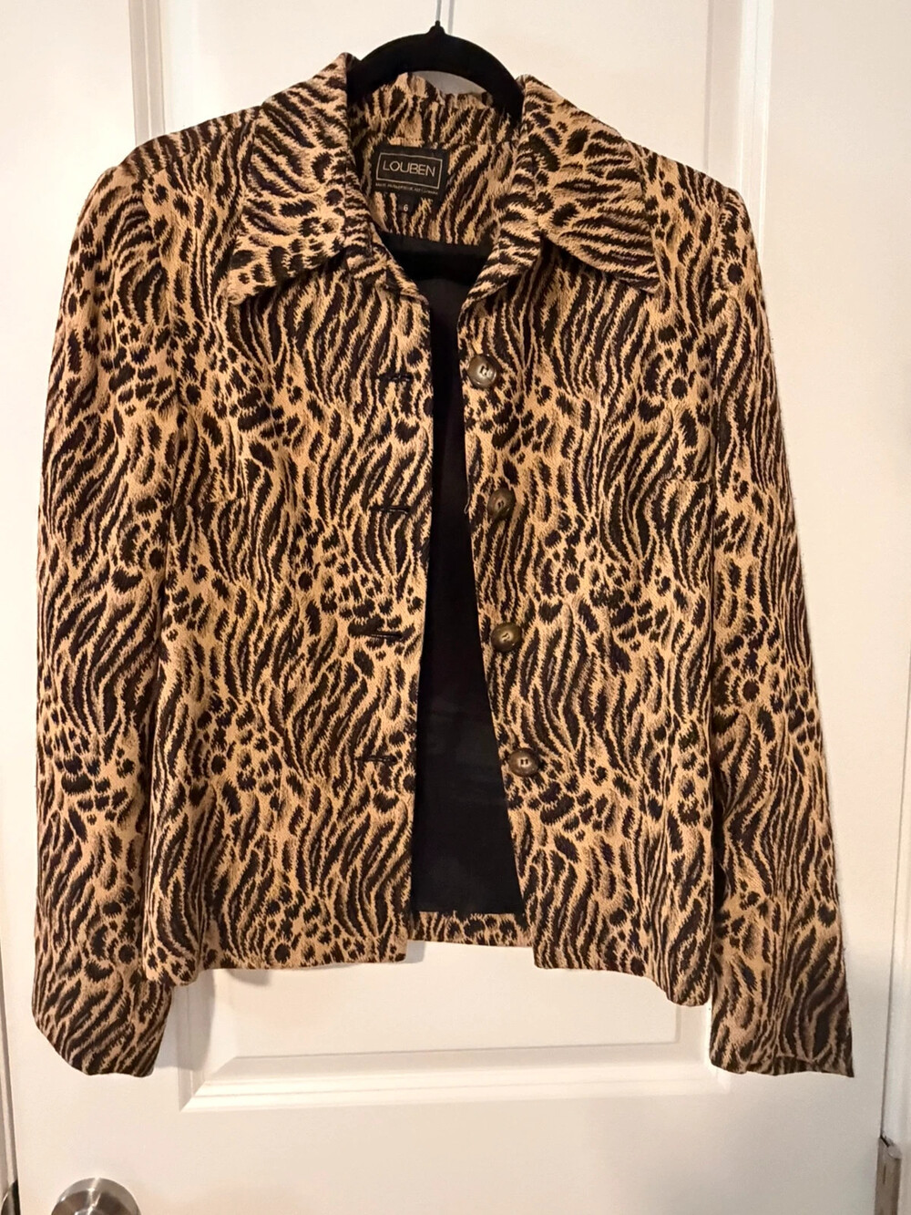 Louben tiger striped black and gold blazer jacket